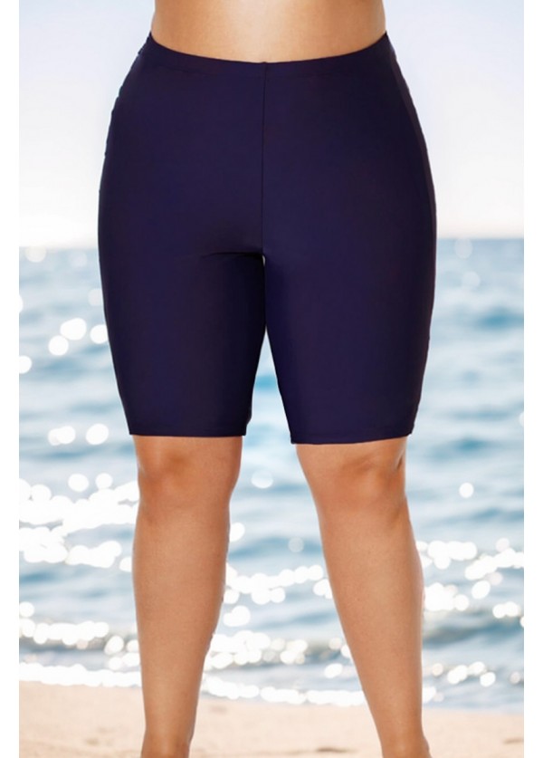 Navy Long Bike Swim Short Bottom