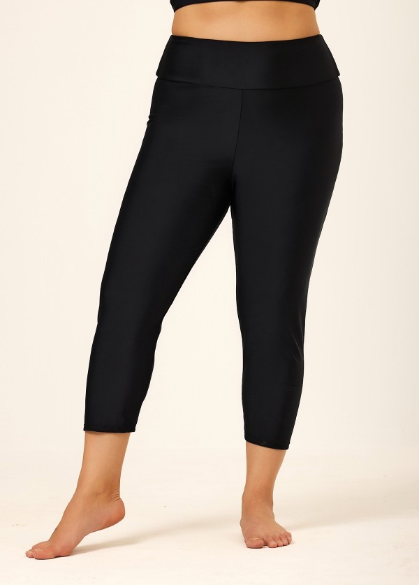 Black Plus Size Modest Swim Shorts Swimsuit Beach Bottom
