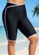 Black And White Striped Plus Size Swimsuit Bottom Capri Pants
