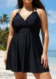 Double Straps Halter Neck V Neck Modest Plus Size Fashion Swimdress Top