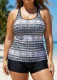 Plus Size Vintage Round Neck Crossback Tankini Top