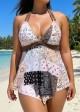 Paisley Print Halter V Neck Flowy Women Tankini Top