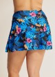 Blue Floral Print Flare With Skinny Swim Bottom