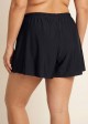 Black Side Pockets Women Swim Shorts Bottoms