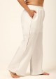 White Fashion Cutout Plus Size Modest Swimsuit Loose Cover Up Pants