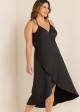 Black V-Neck Backless Spaghetti Strap Long Cover Up