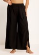 Black Through Side Split Curvy Swim Cover Ups Fly Away Pants