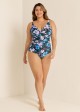 Plus Size V Neck Wrap Adjustable Straps One Piece Swimsuit