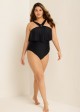 Black Square Cut Hardware One Piece Swimsuit