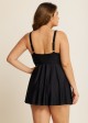 Black Contrast Trim Adjustable Straps One Piece Swimdress