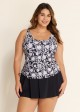 Natural Flowers Tie Knot Drawstring Swim Dress Top