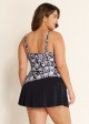 Natural Flowers Tie Knot Drawstring Swim Dress Top
