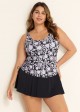 Natural Flowers Tie Knot Drawstring Swim Dress Top