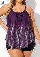 Adjustable Spaghetti Strap Dot Print Tankini Top