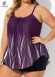 Adjustable Spaghetti Strap Dot Print Tankini Top