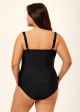 Stylish Black Twisted Front Ruched Tummy Control Tankini Top
