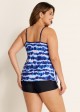Stylish And Flattering Tie Dye Layered Adjustable Tankini Top