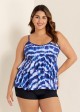 Stylish And Flattering Tie Dye Layered Adjustable Tankini Top