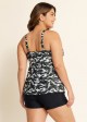 Plus Size Camo Scoop Neck Adjustable Straps Women Tankini Set
