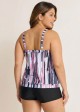 Modest Pink Garments Stripes Tankini Top
