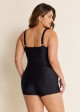 Black Twist Front Plus Size Modest Fashion Tankini Swimsuit Top