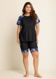 Black Floral Pullover Short Sleeve Fashion Casual Tankini Set