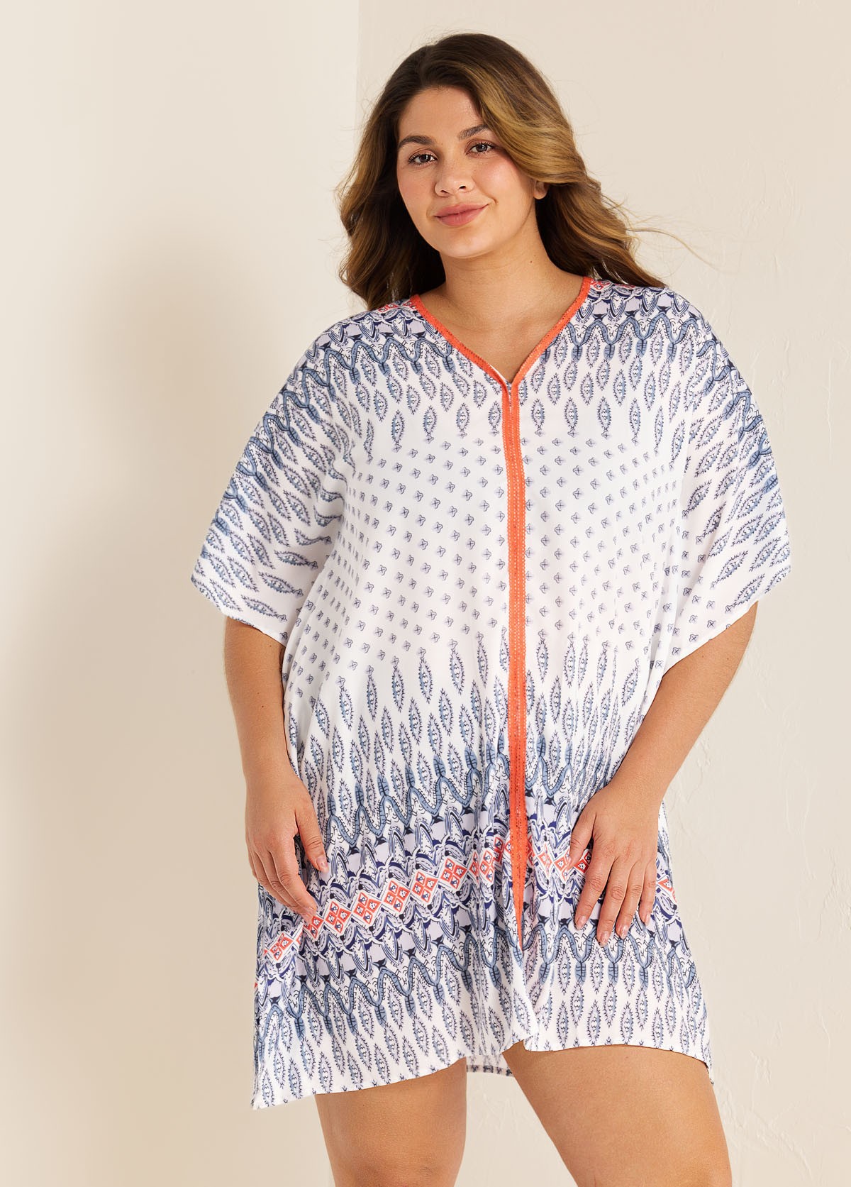 Fashion V-Neck Double Side Slits Cover Up