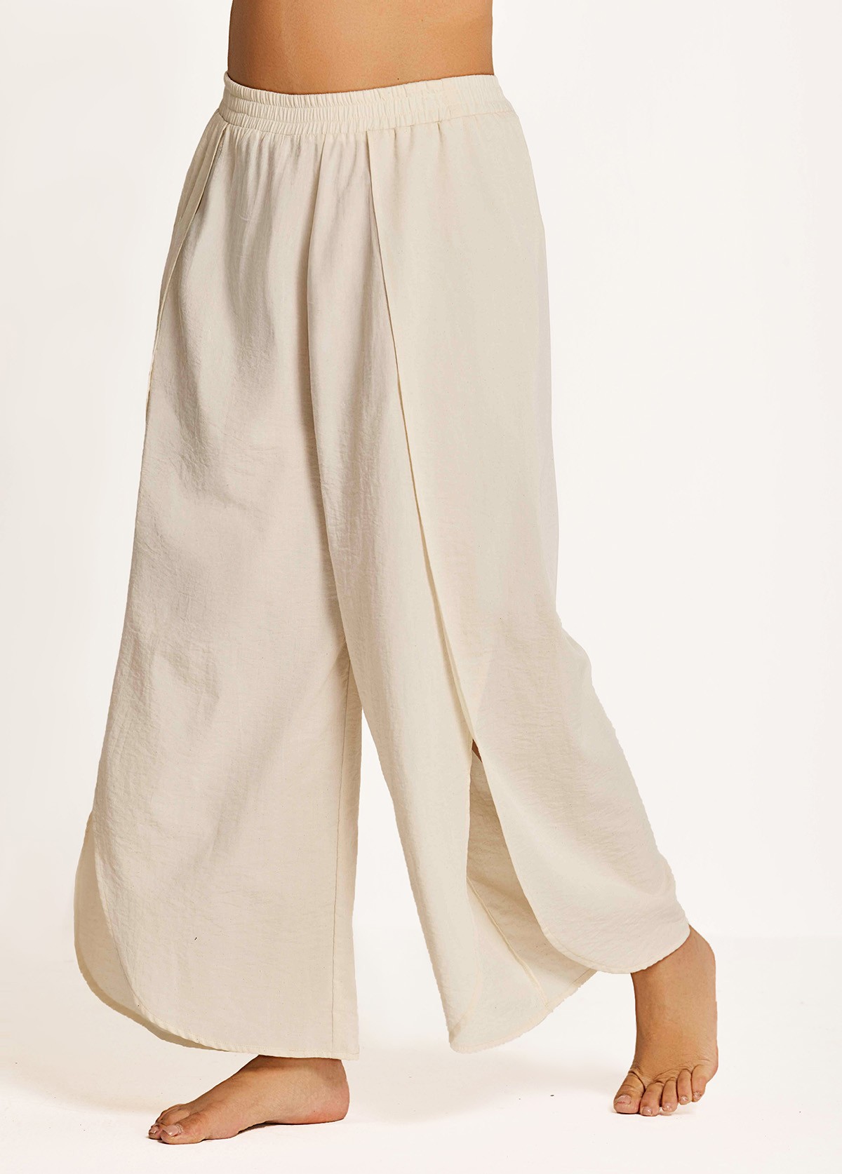 White Through Side Split Plus Size Bathing Suit Cover Ups Fly Away Pants